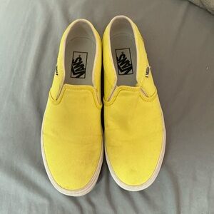 Vans Yellow Slip-On Canvas Sneakers